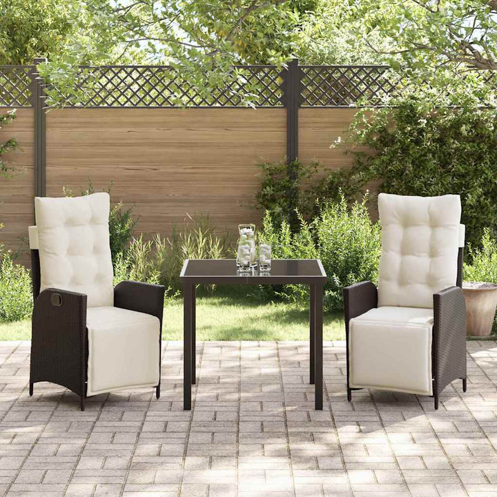 Have Spisebordssæt 3 pcs Brun Poly rattan