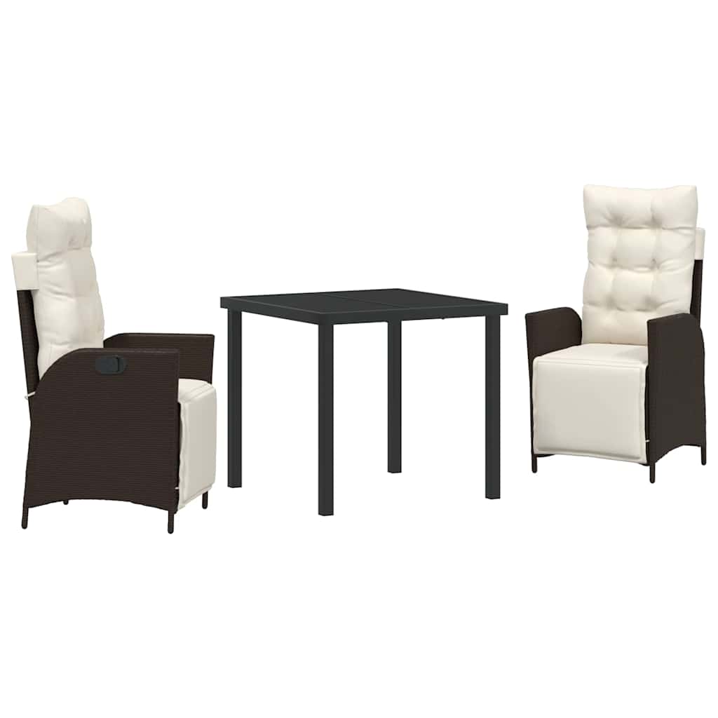 Have Spisebordssæt 3 pcs Brun Poly rattan