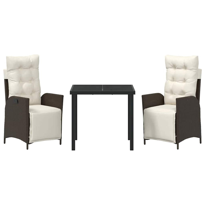 Have Spisebordssæt 3 pcs Brun Poly rattan