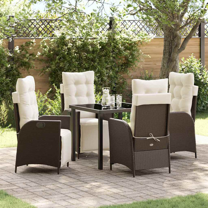 Have Spisebordssæt 5 pcs Brun Poly rattan