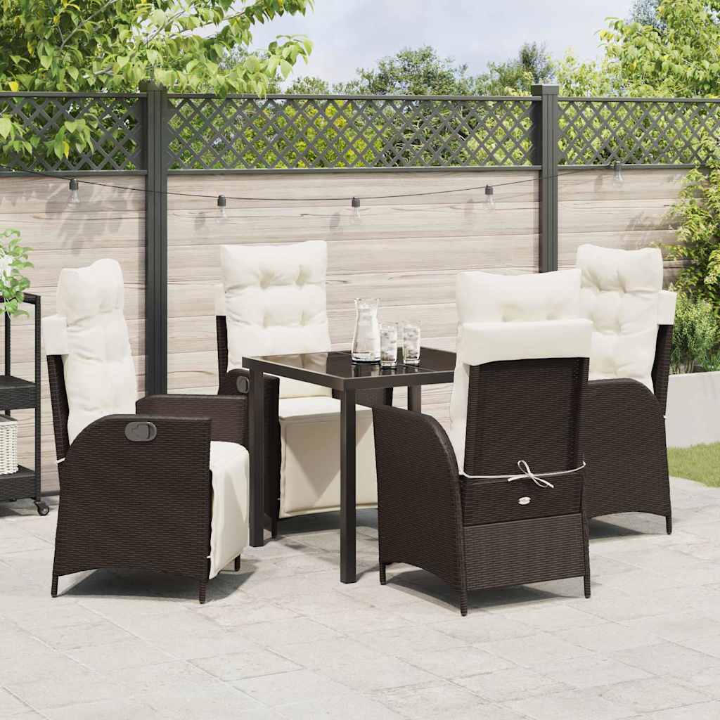 Have Spisebordssæt 5 pcs Brun Poly rattan