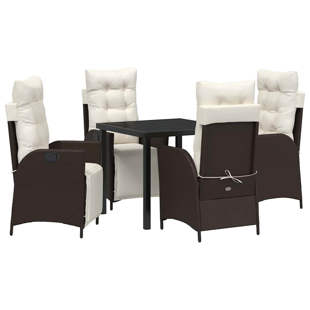 Have Spisebordssæt 5 pcs Brun Poly rattan
