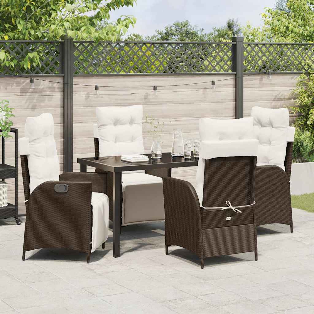 Have Spisebordssæt 5 pcs Brun Poly rattan