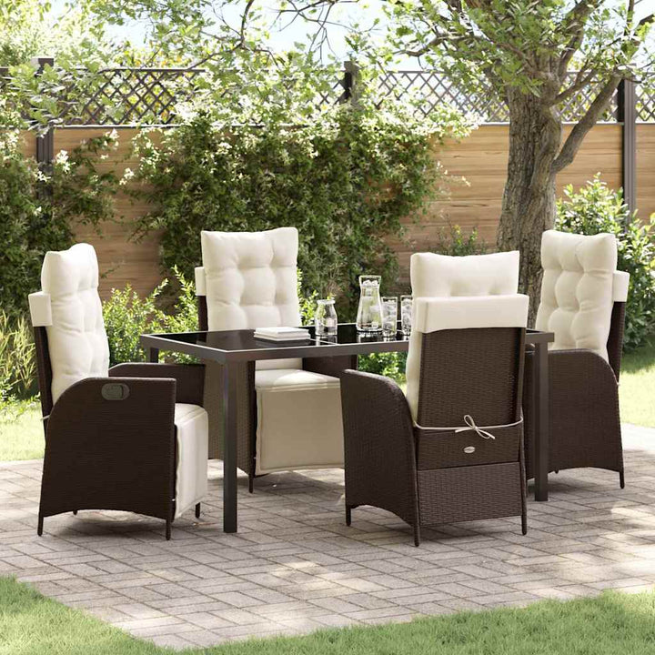 Have Spisebordssæt 5 pcs Brun Poly rattan