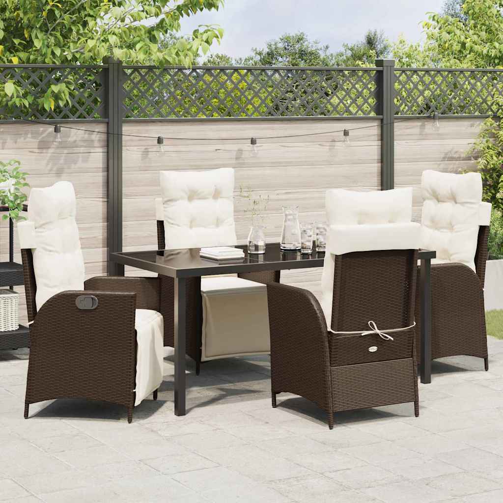 Have Spisebordssæt 5 pcs Brun Poly rattan