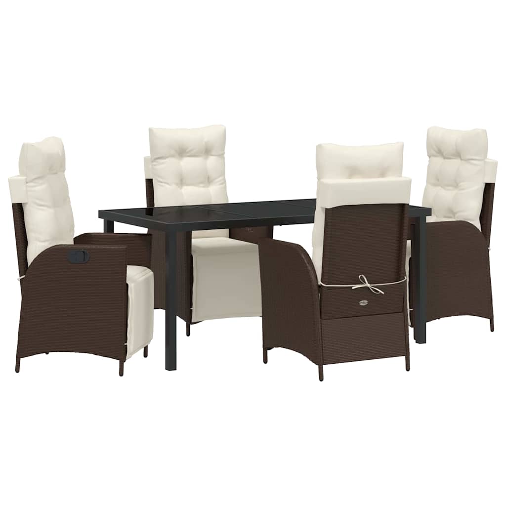 Have Spisebordssæt 5 pcs Brun Poly rattan