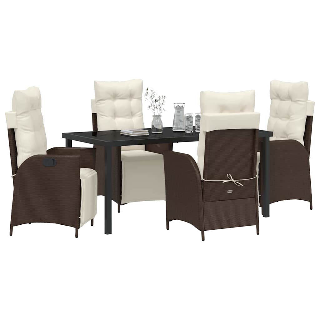 Have Spisebordssæt 5 pcs Brun Poly rattan