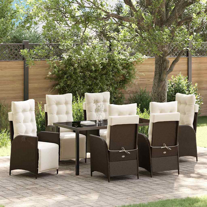 Have Spisebordssæt 7 pcs Brun Poly rattan