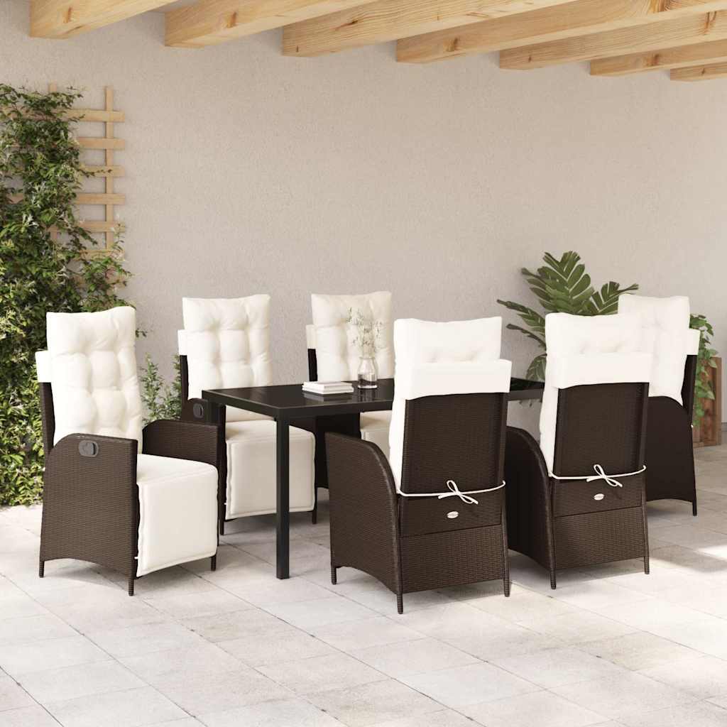 Have Spisebordssæt 7 pcs Brun Poly rattan
