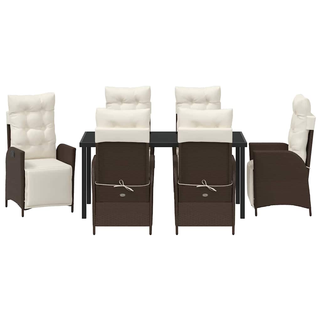 Have Spisebordssæt 7 pcs Brun Poly rattan