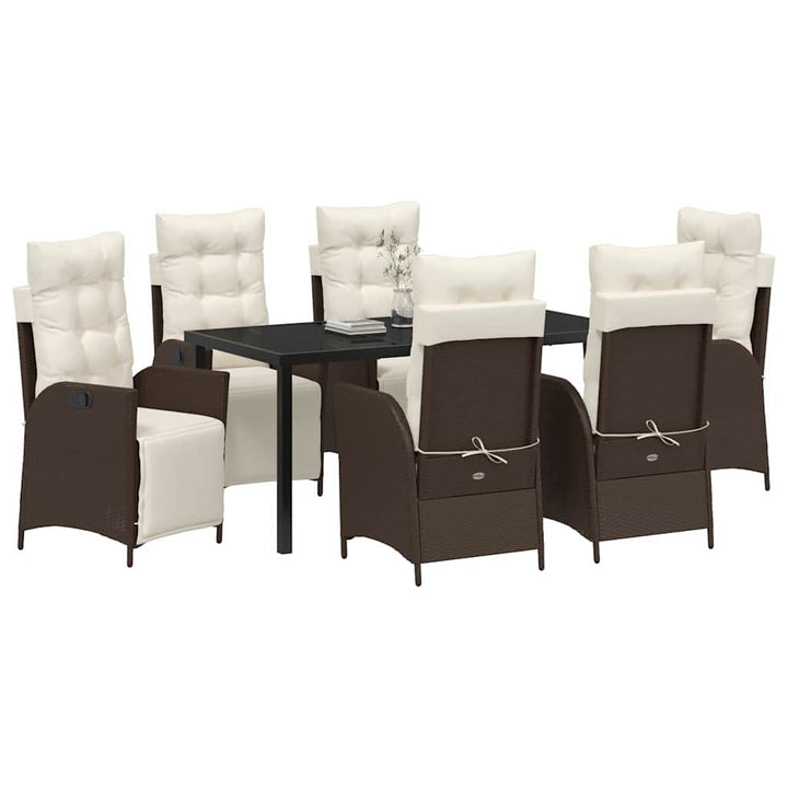 Have Spisebordssæt 7 pcs Brun Poly rattan