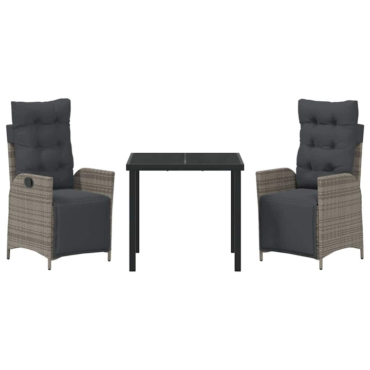 Have Spisebordssæt 3 pcs Grå Poly rattan