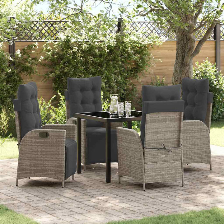 Have Spisebordssæt 5 pcs Grå Poly rattan