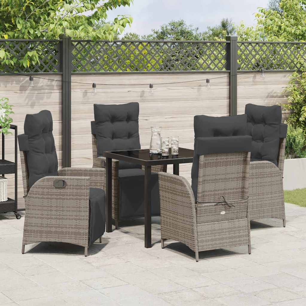 Have Spisebordssæt 5 pcs Grå Poly rattan