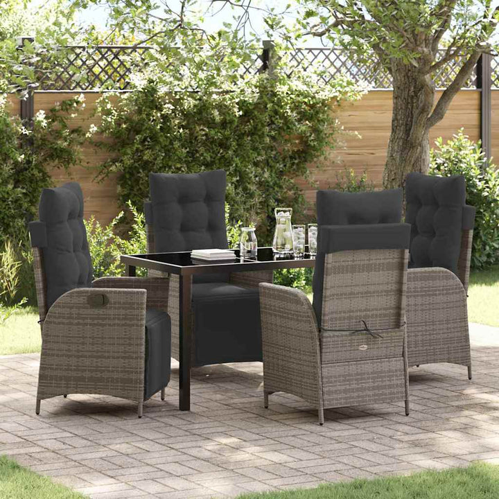 Have Spisebordssæt 5 pcs Grå Poly rattan