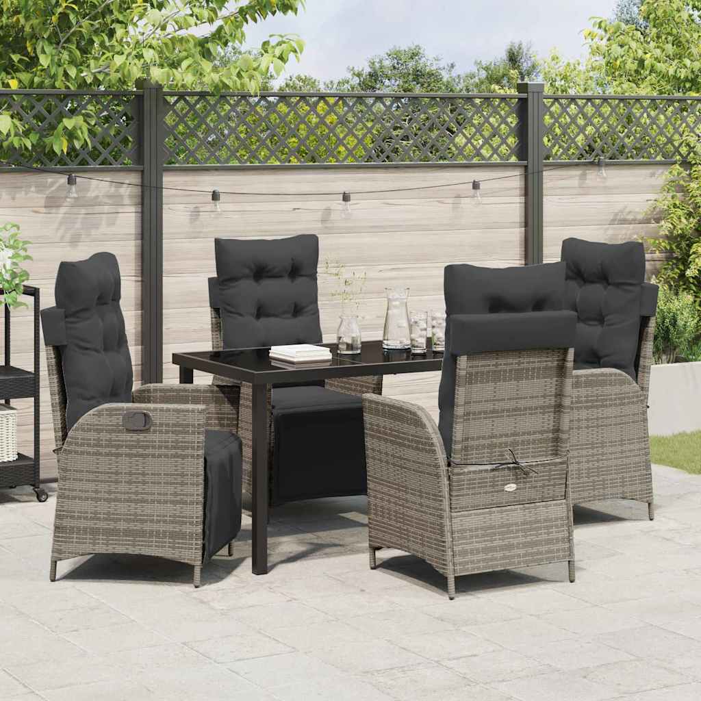 Have Spisebordssæt 5 pcs Grå Poly rattan