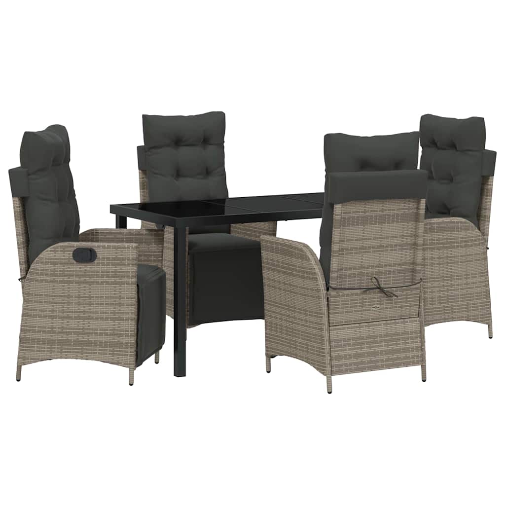 Have Spisebordssæt 5 pcs Grå Poly rattan