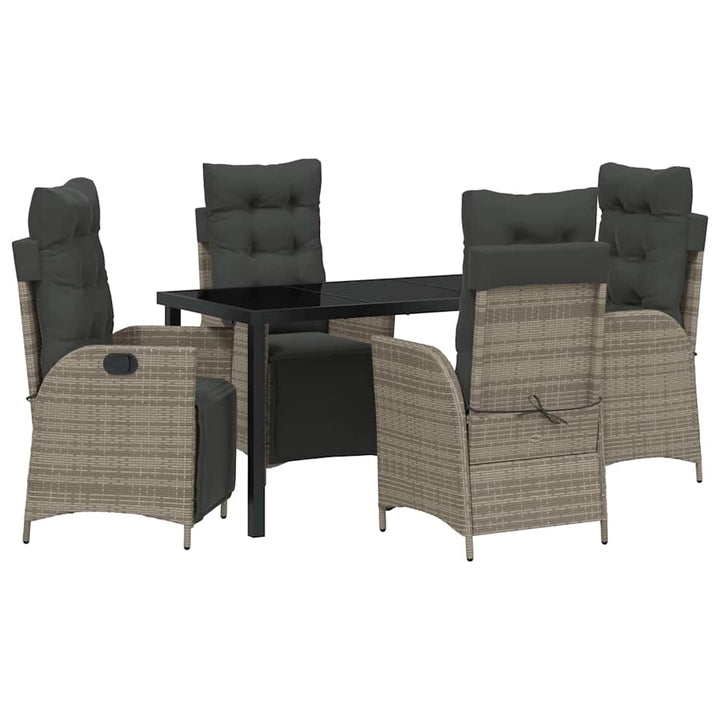Have Spisebordssæt 5 pcs Grå Poly rattan