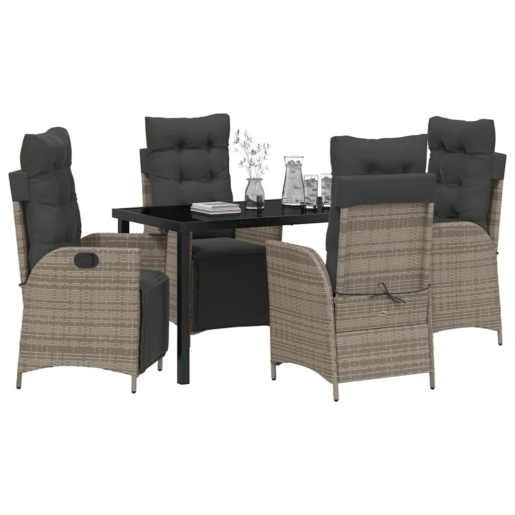 Have Spisebordssæt 5 pcs Grå Poly rattan
