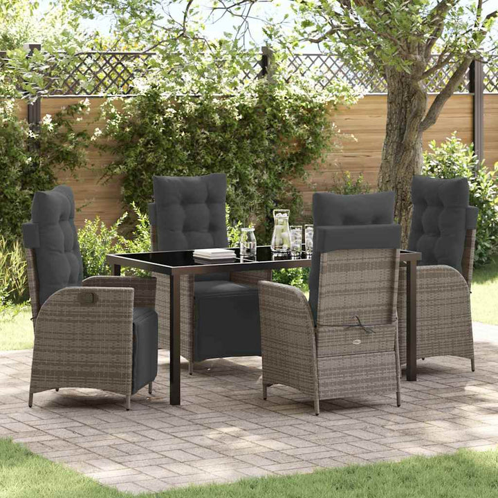 Have Spisebordssæt 5 pcs Grå Poly rattan