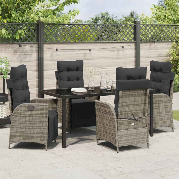 Have Spisebordssæt 5 pcs Grå Poly rattan
