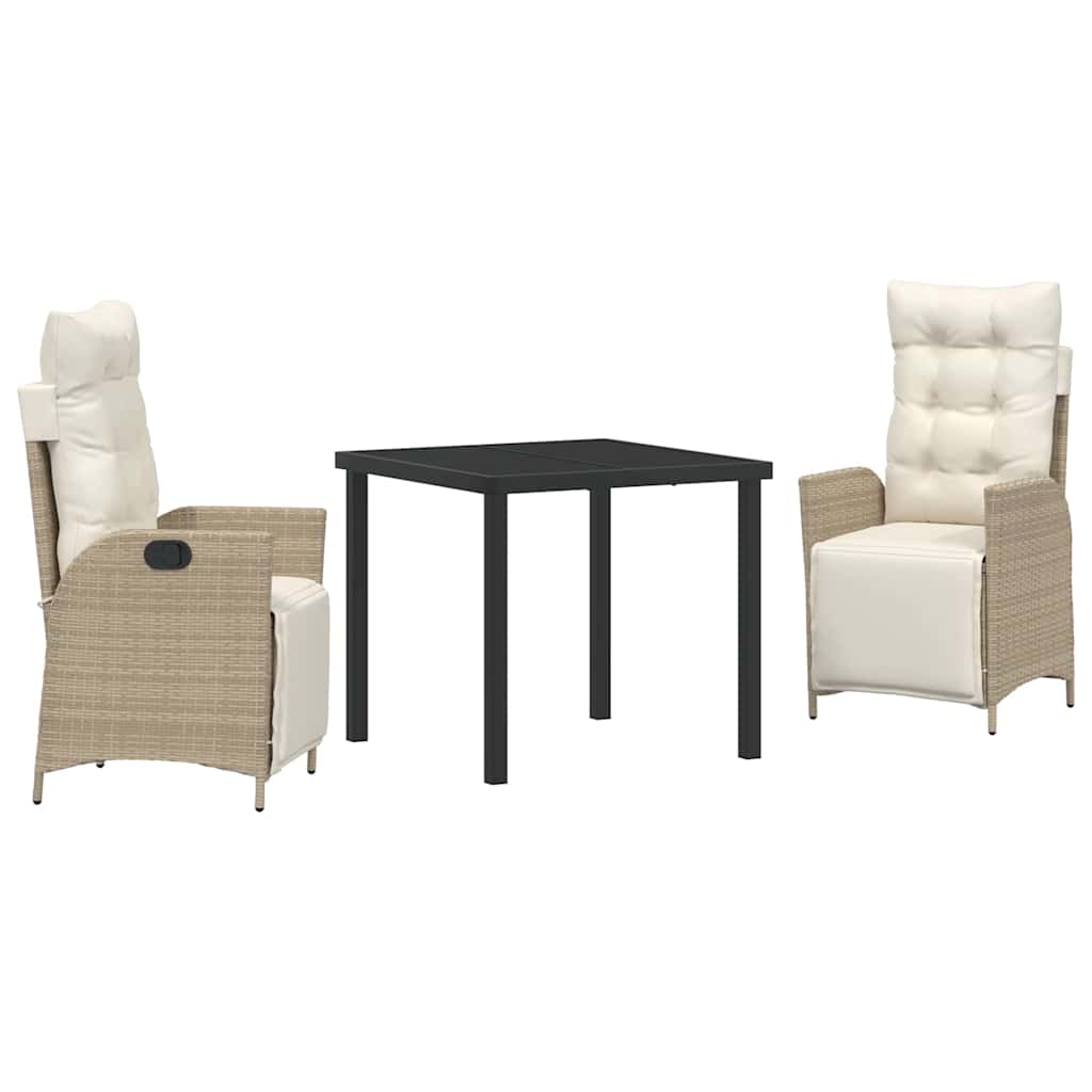 Have Spisebordssæt 3 pcs Beige Poly rattan