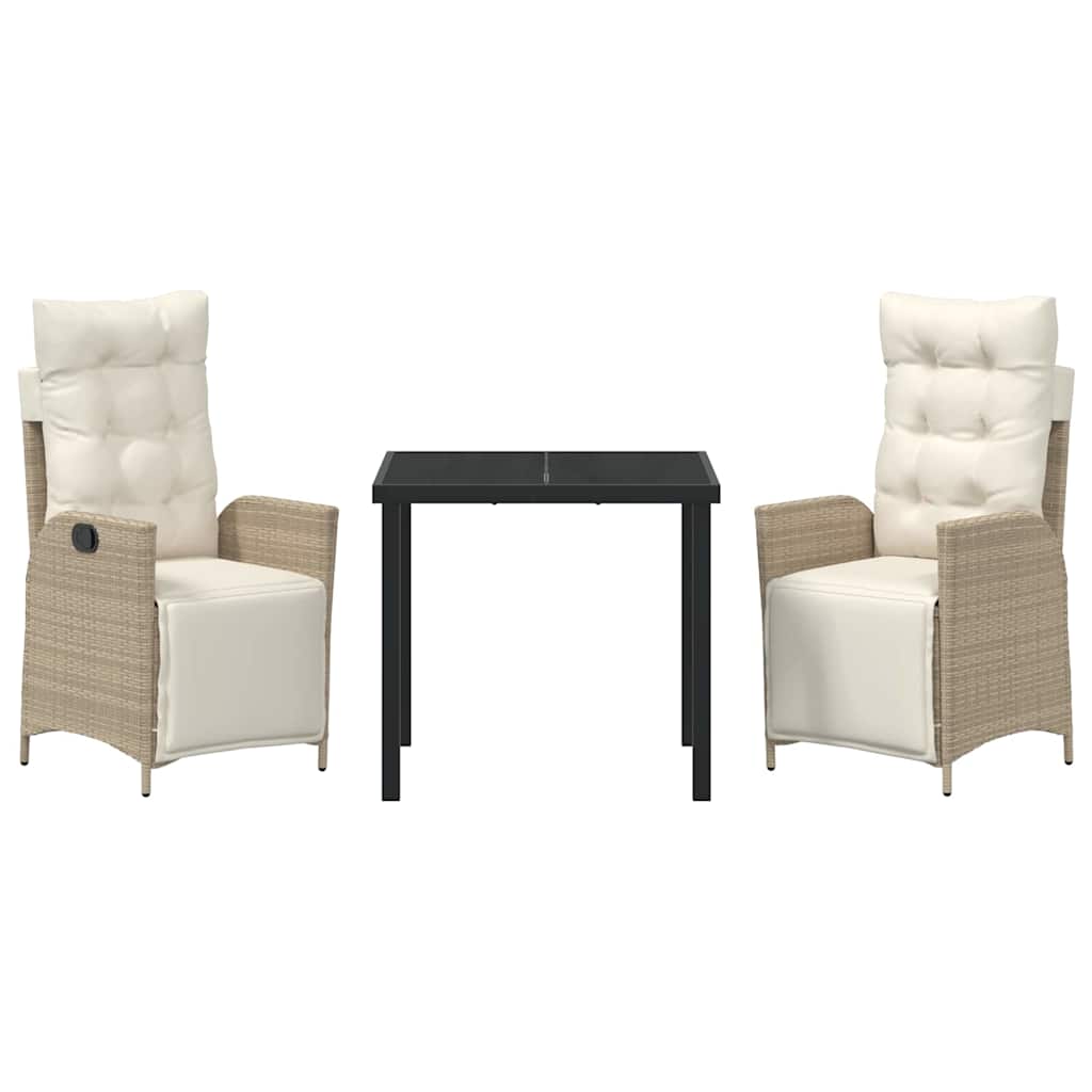 Have Spisebordssæt 3 pcs Beige Poly rattan