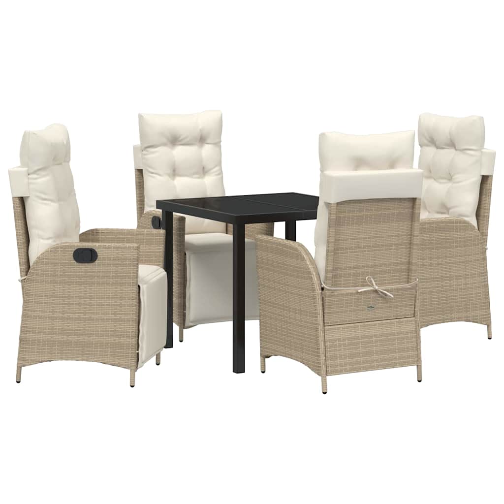 Have Spisebordssæt 5 pcs Beige Poly rattan