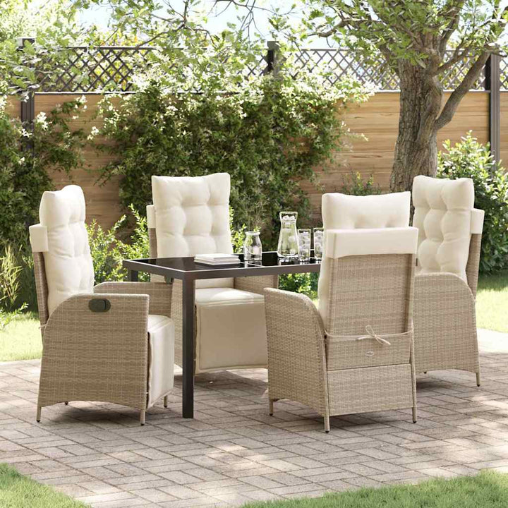 Have Spisebordssæt 5 pcs Beige Poly rattan