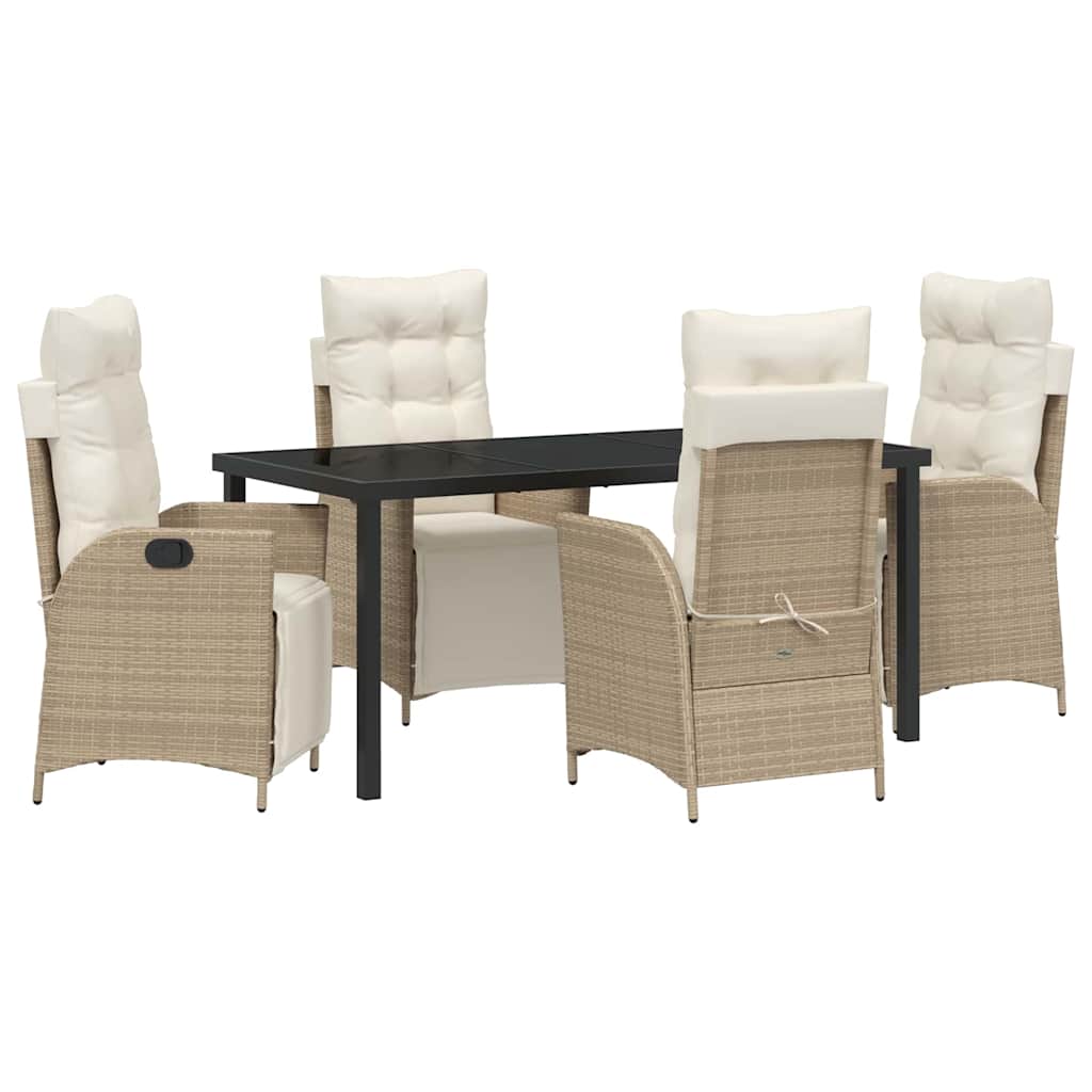 Have Spisebordssæt 5 pcs Beige Poly rattan