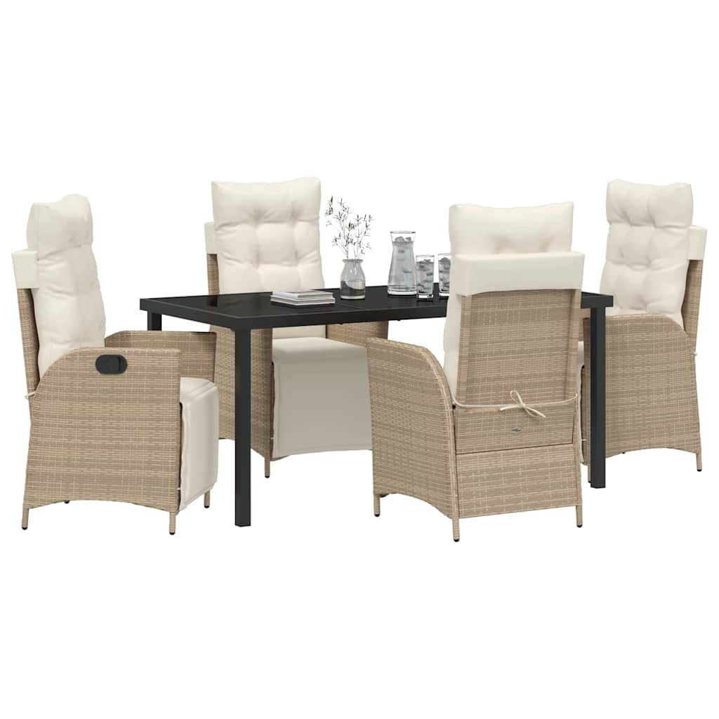 Have Spisebordssæt 5 pcs Beige Poly rattan