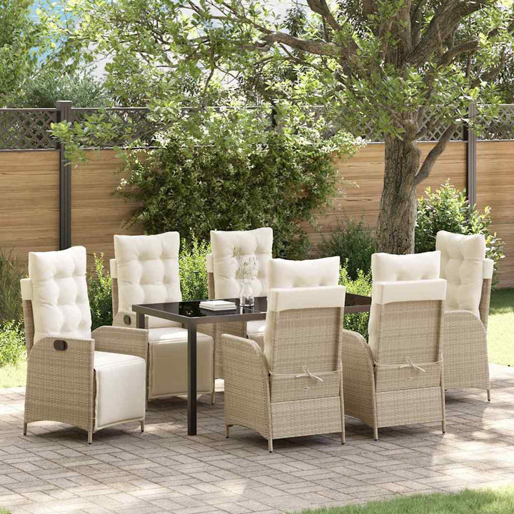 Have Spisebordssæt 7 pcs Beige Poly rattan