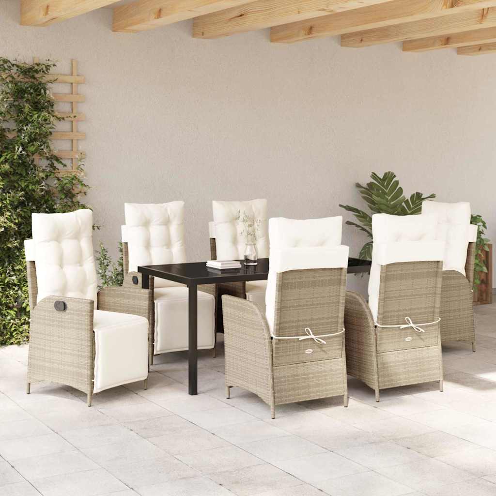 Have Spisebordssæt 7 pcs Beige Poly rattan