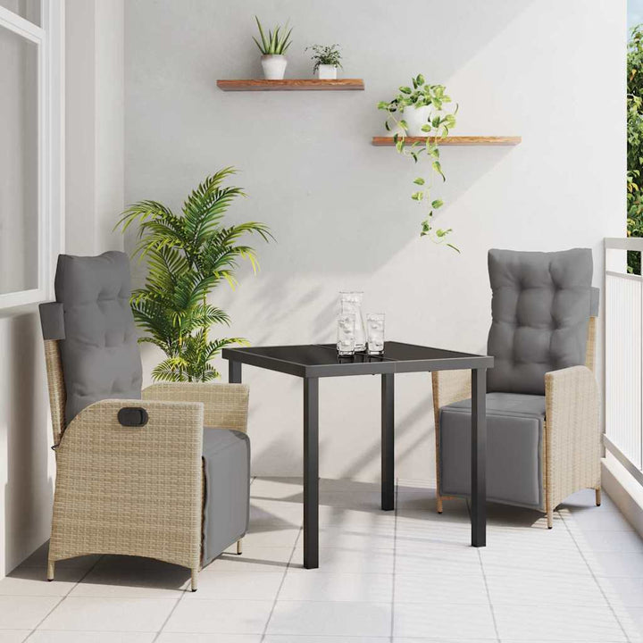 Have Spisebordssæt 3 pcs Beige Poly rattan