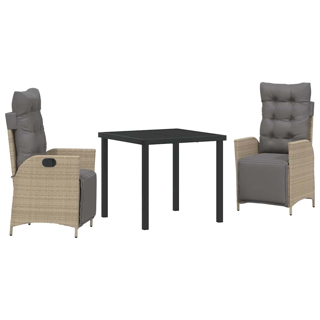 Have Spisebordssæt 3 pcs Beige Poly rattan