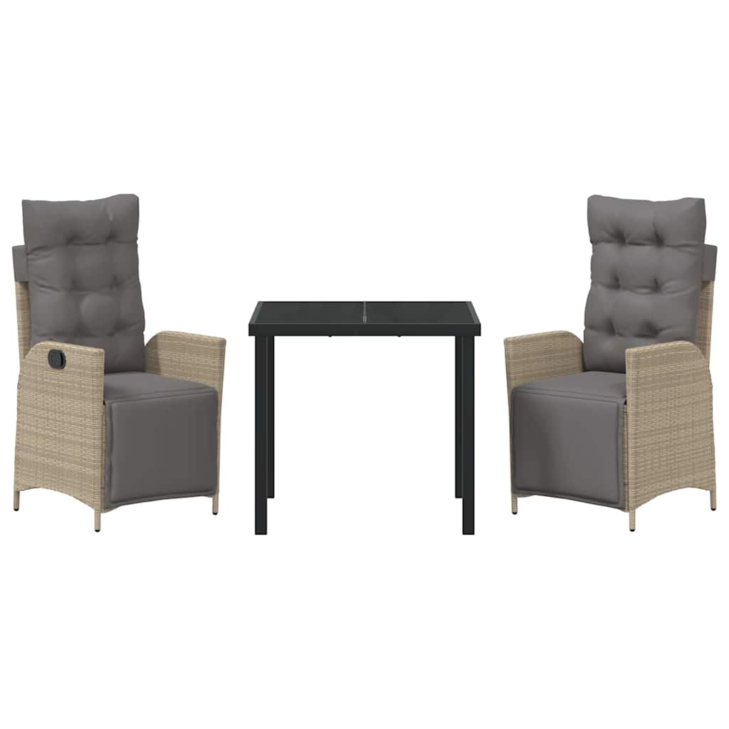 Have Spisebordssæt 3 pcs Beige Poly rattan