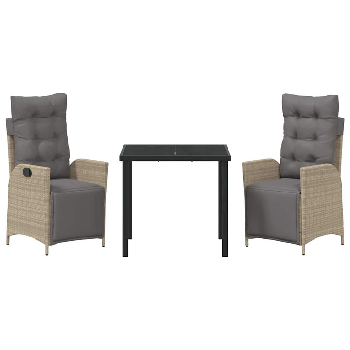 Have Spisebordssæt 3 pcs Beige Poly rattan