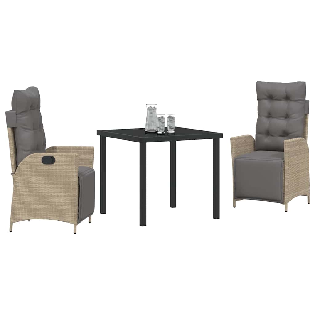 Have Spisebordssæt 3 pcs Beige Poly rattan