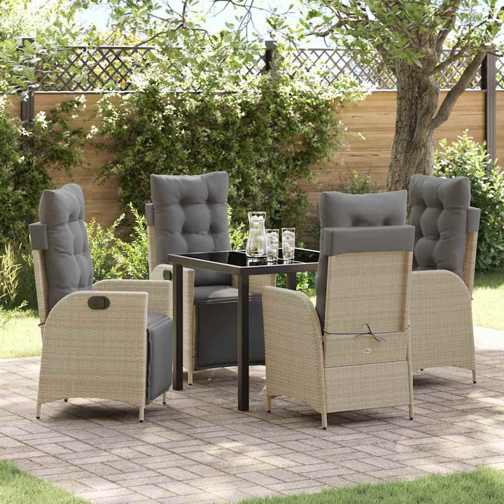 Have Spisebordssæt 5 pcs Beige Poly rattan