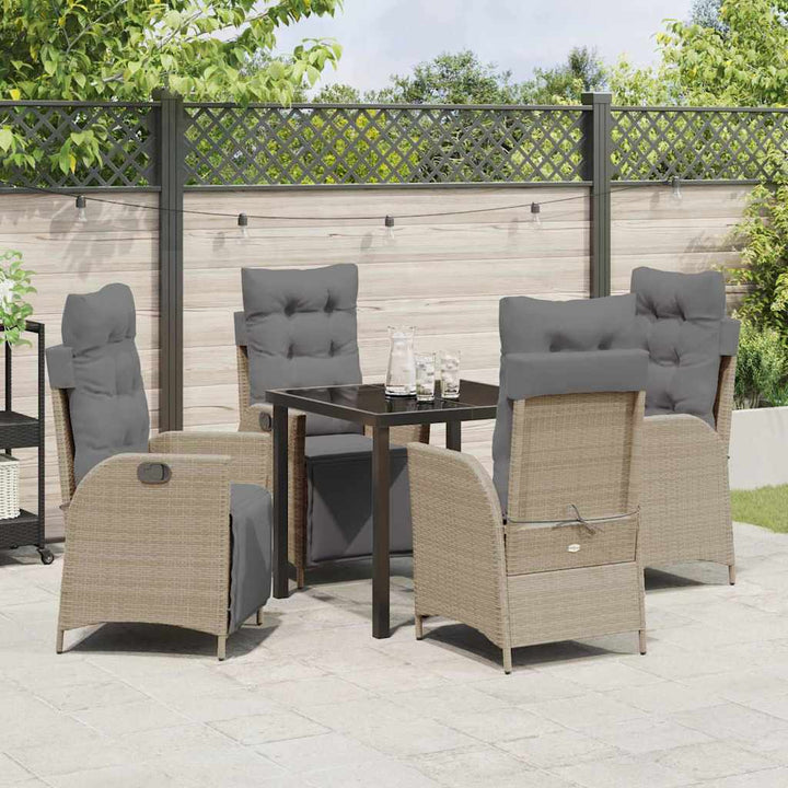 Have Spisebordssæt 5 pcs Beige Poly rattan