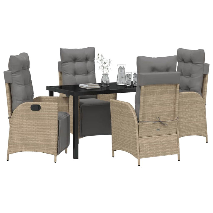 Have Spisebordssæt 5 pcs Beige Poly rattan