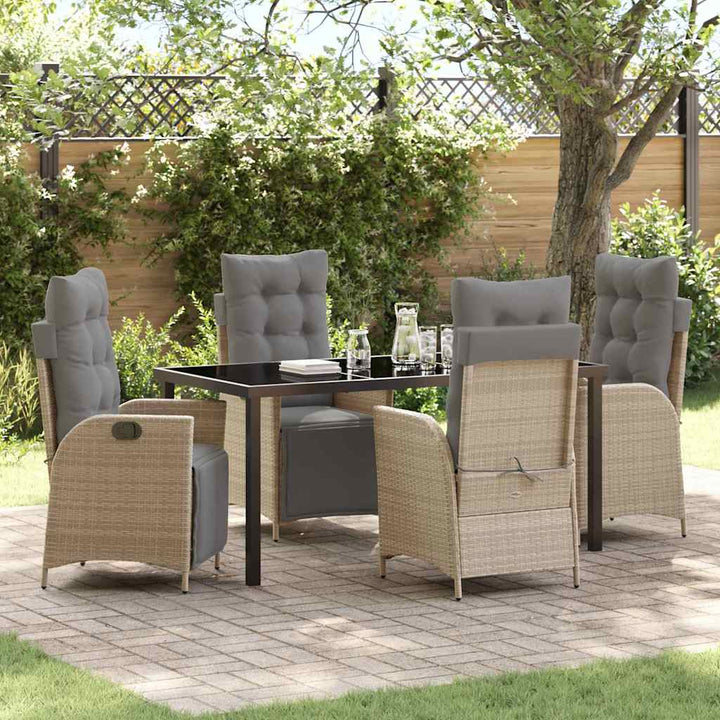 Have Spisebordssæt 5 pcs Beige Poly rattan