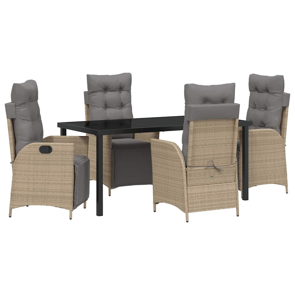 Have Spisebordssæt 5 pcs Beige Poly rattan