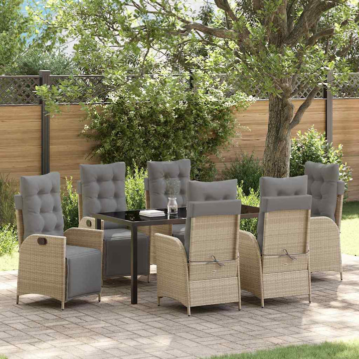 Have Spisebordssæt 7 pcs Beige Poly rattan