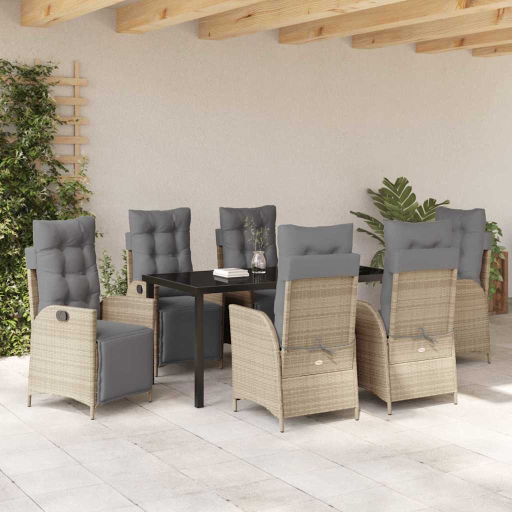 Have Spisebordssæt 7 pcs Beige Poly rattan