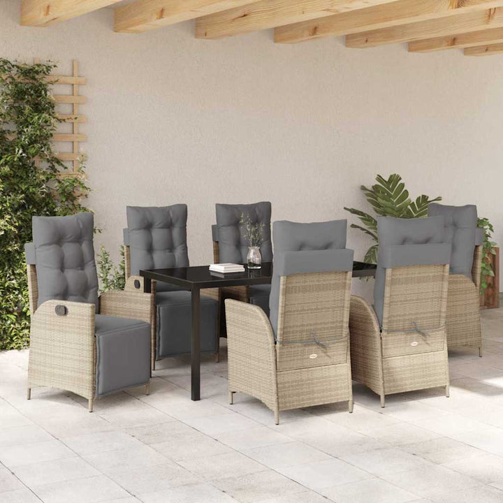 Have Spisebordssæt 7 pcs Beige Poly rattan