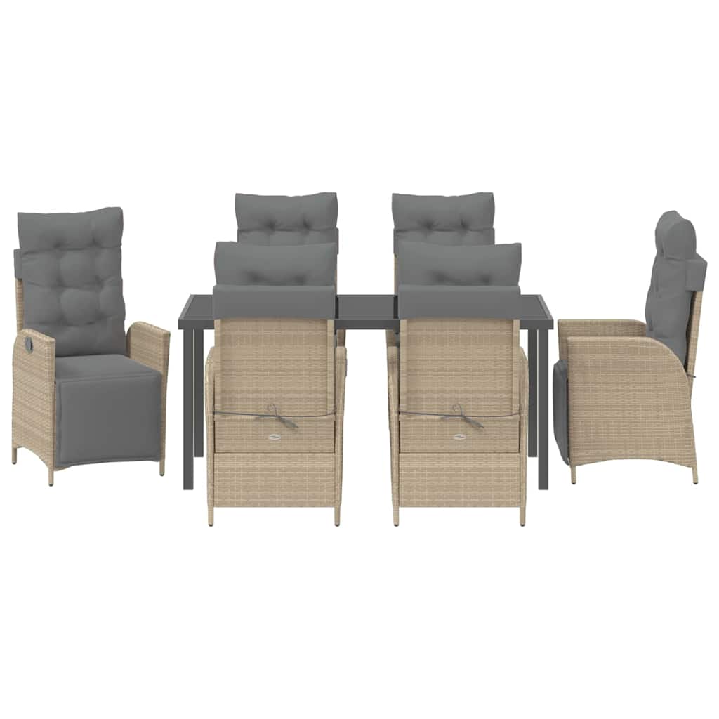 Have Spisebordssæt 7 pcs Beige Poly rattan