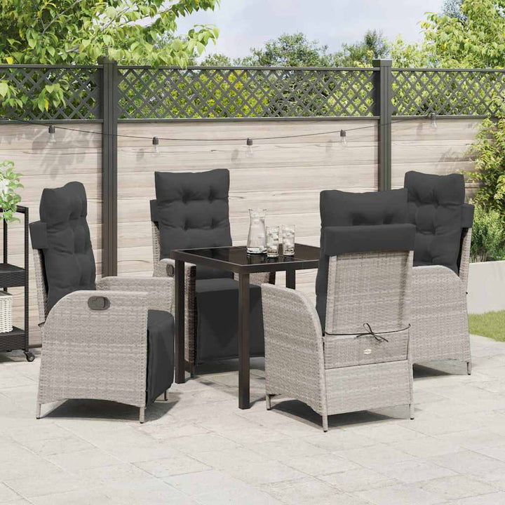 Have Spisebordssæt 5 pcs Lysegrå Poly rattan