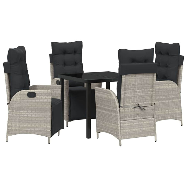 Have Spisebordssæt 5 pcs Lysegrå Poly rattan