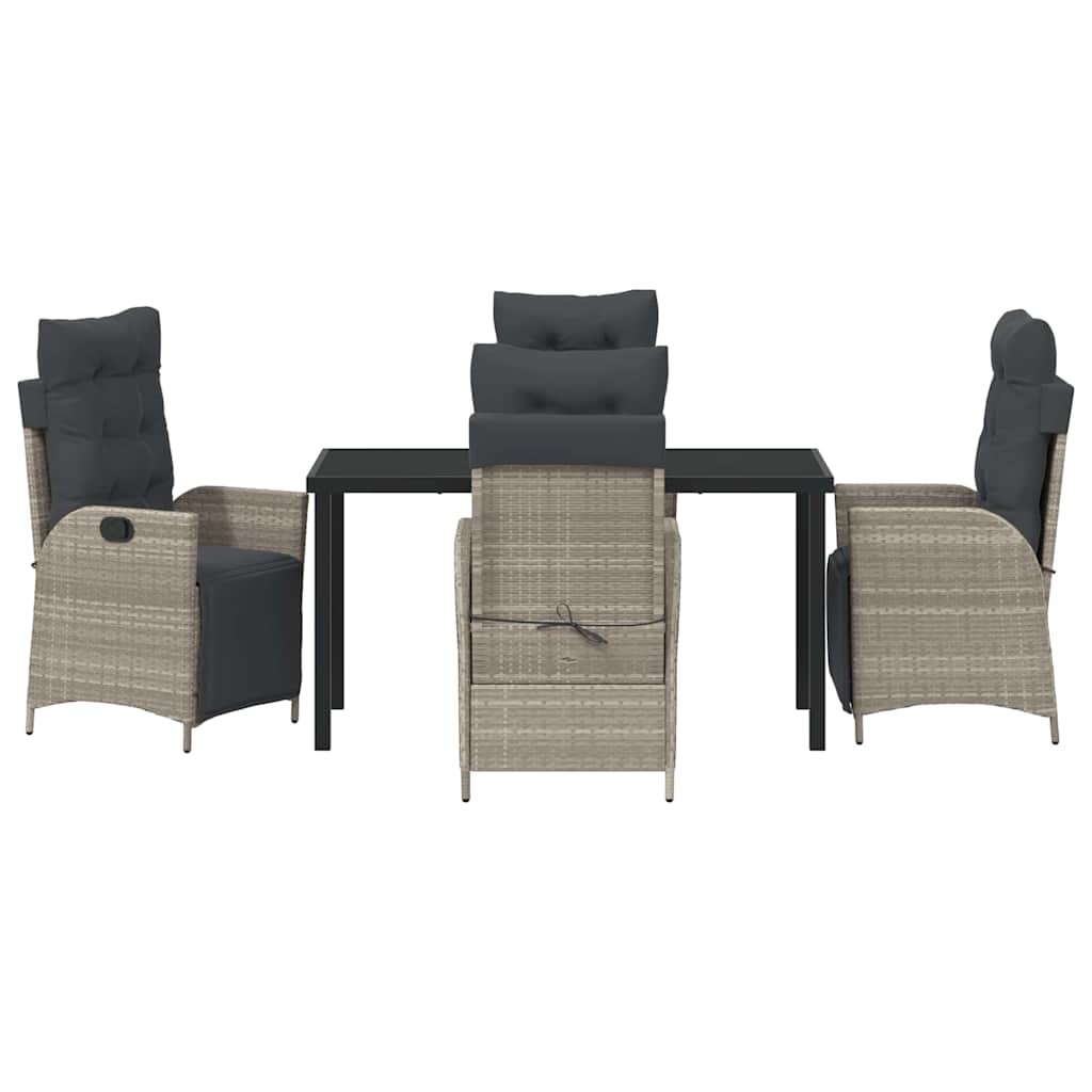 Have Spisebordssæt 5 pcs Lysegrå Poly rattan